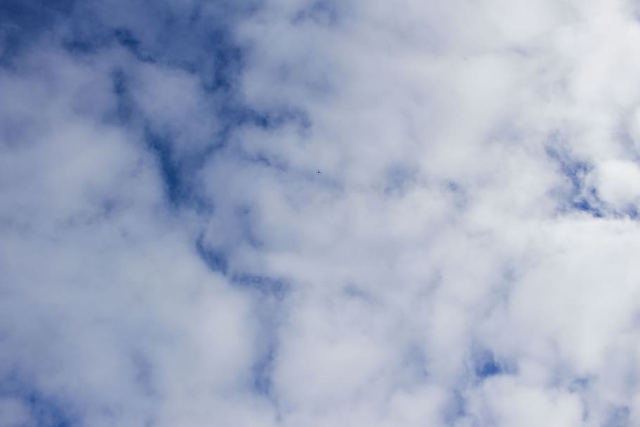 drone, high, clouds, heaven, frozen, sky, winter, nature, landscape HD wallpaper