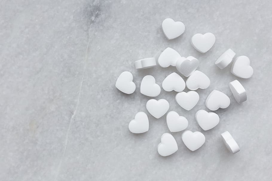 Heart foil confetti, background, love, red, valentine, valentine's day HD wallpaper