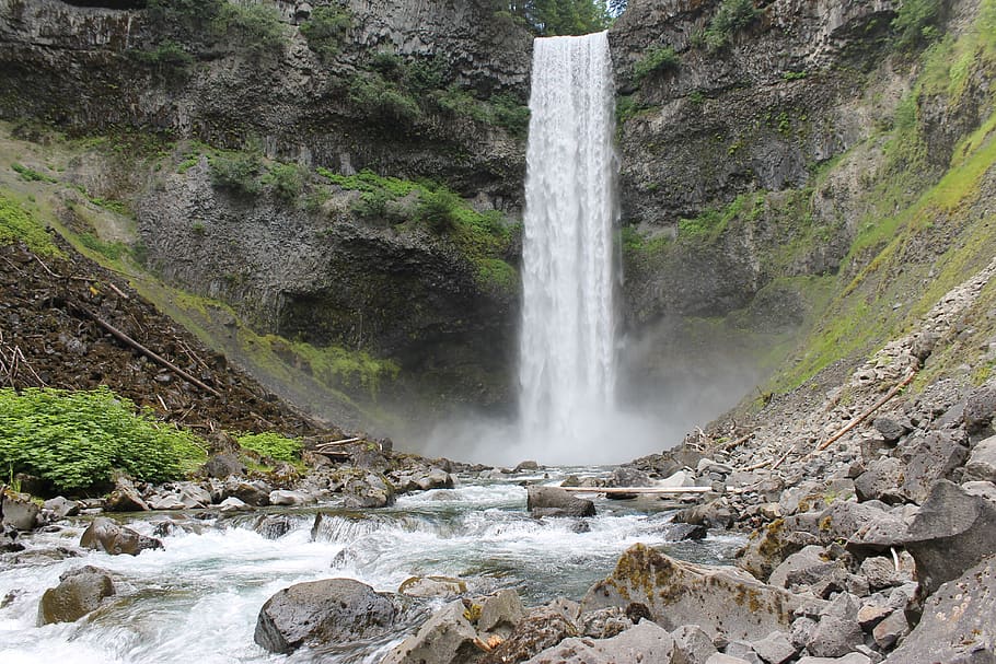 waterfall, motion, scenics - nature, rock, rock - object, beauty in nature HD wallpaper