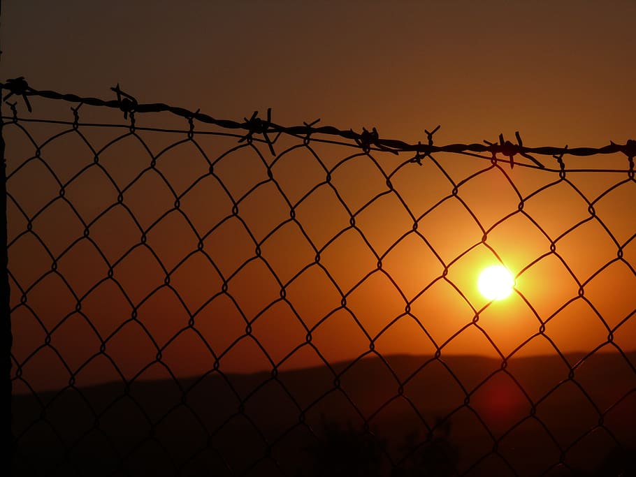 albania, dushk, protection, security, safety, sky, fence, sunset HD wallpaper