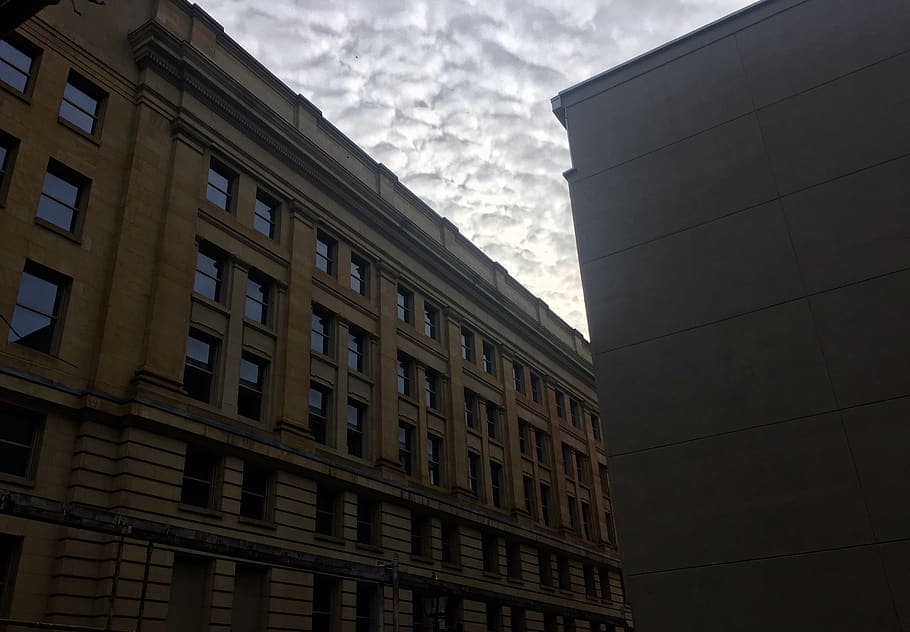 building, sky, downtown, clouds, city, urban, street, built structure HD wallpaper