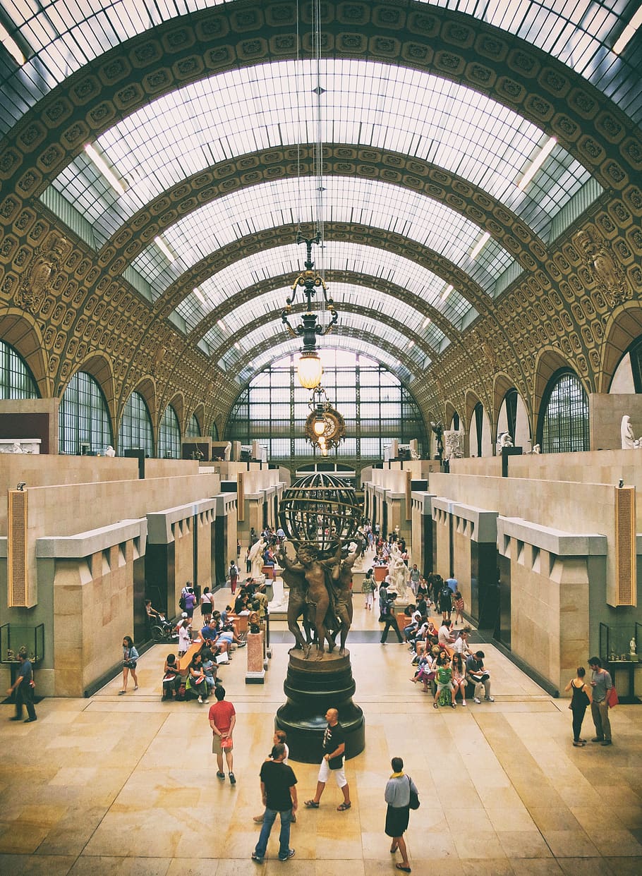 Brown and Grey Building With People Inside, arch, architecture HD wallpaper
