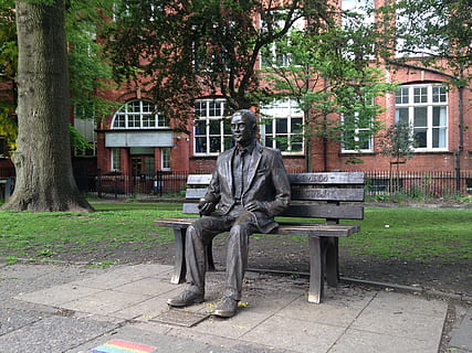 Monument to Alan Mathison Turing, WWII codebreaker persecuted for his sexuality. Located in Sackville Gardens, adjacent Manchester's Gay Village, Canal Street. HD wallpaper