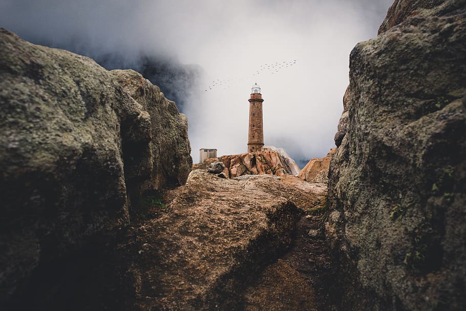 architecture, building, tower, lighthouse, beacon, spain, galicia HD wallpaper