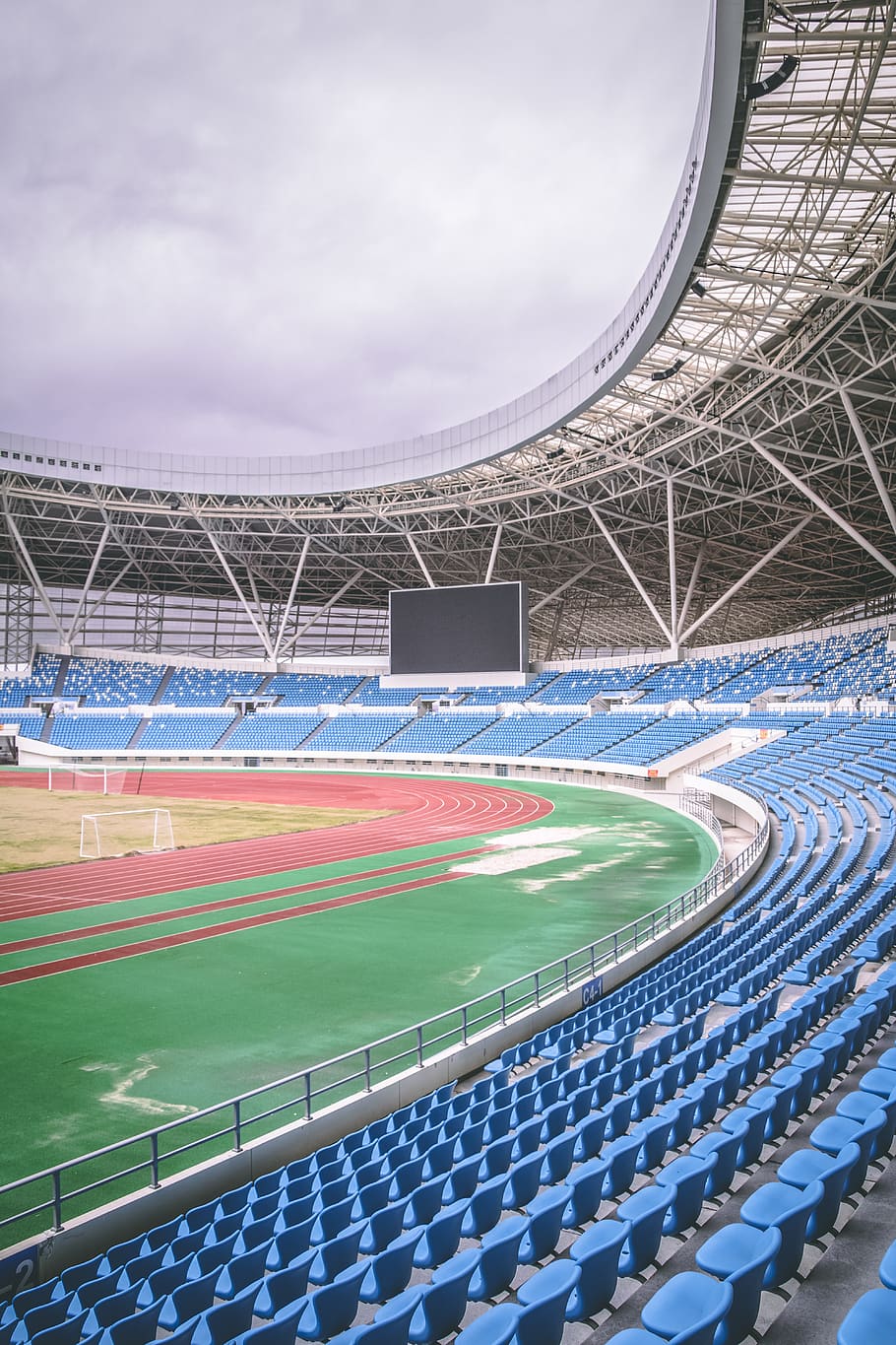 stadium photo, sport, seat, absence, empty, sky, no people, arts culture and entertainment HD wallpaper