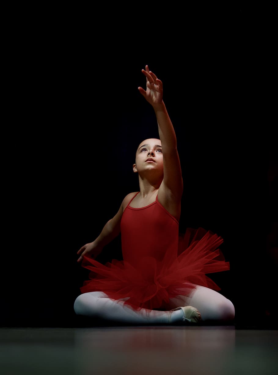 Girl Wearing Red Tutu, ballerina, ballet, ballet dancer, beautiful, HD wallpaper