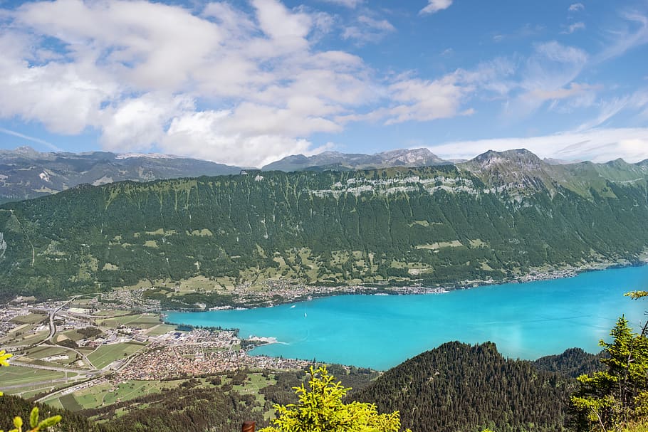 landscape, lake, mountains, sky, interlaken, switzerland, scenics - nature, HD wallpaper