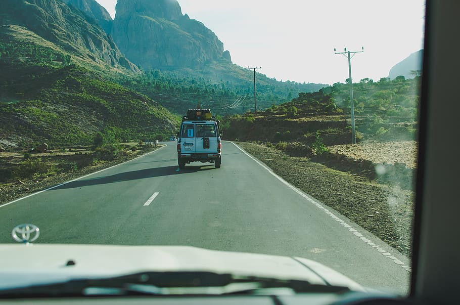 toyota, van, car, road, highway, africa, passenger, mountain HD wallpaper