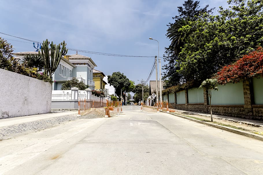 peru, barranco district, censo, empty street, construction HD wallpaper