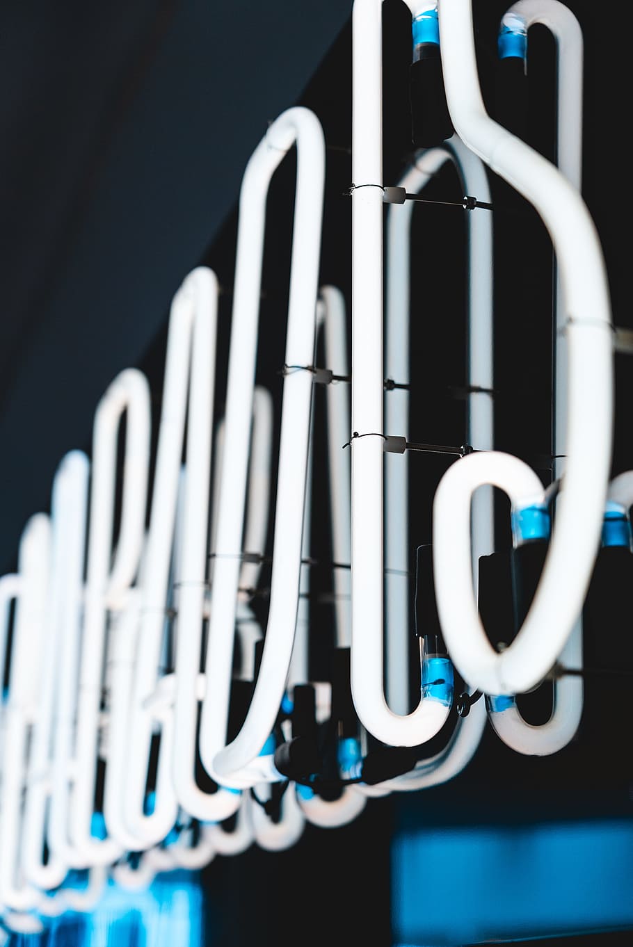 turned on neon signage, light, dark, decor, interior, night, evening HD wallpaper