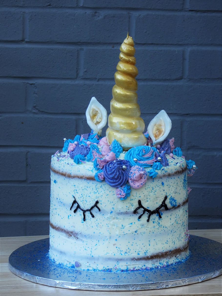 unicorn, cake, food, dessert, girl, birthday, party, sweet food, HD wallpaper