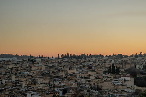 concrete buildings under clouds, urban, slum, morocco, fez, medina HD wallpaper