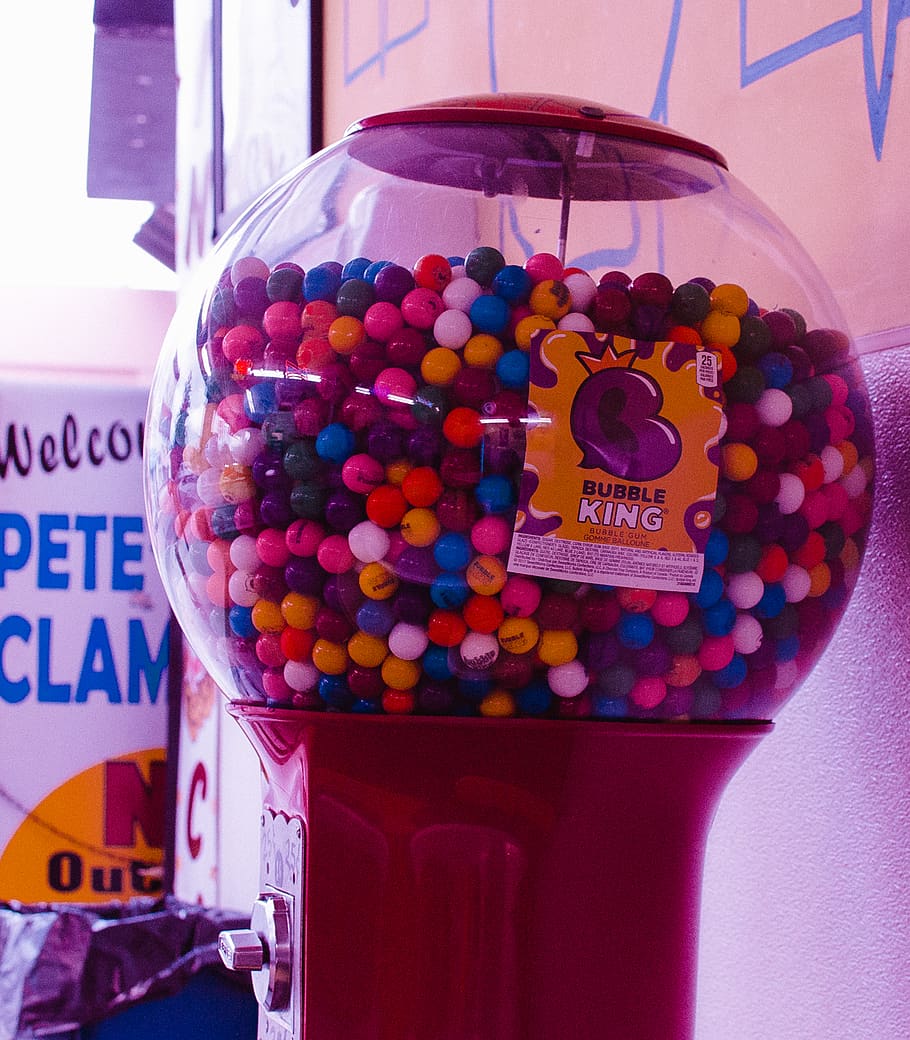 Bubble King gumball dispenser, food, food and drink, sweet food HD wallpaper