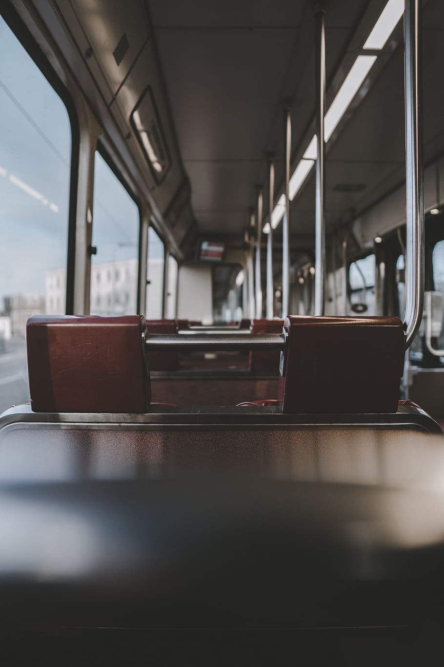 brown and gray bus, interior design, indoors, flooring, restaurant HD wallpaper