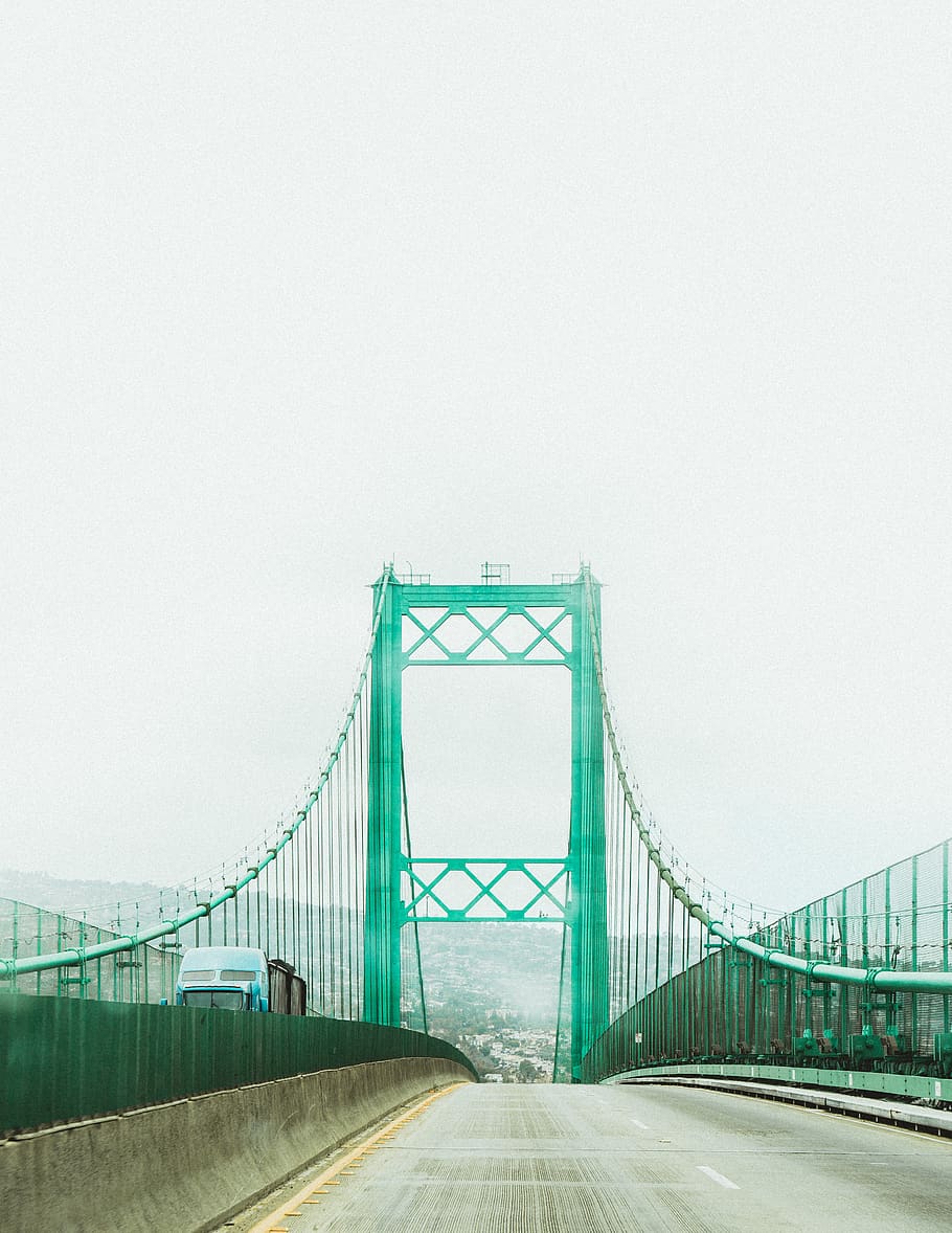bridge, driving, long beach, roadtrip, connection, engineering HD wallpaper