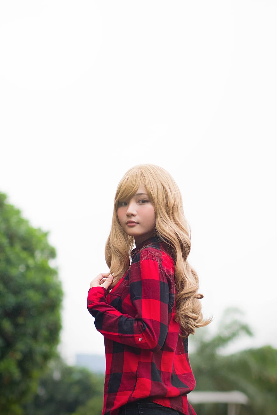 hair, blond hair, young women, standing, young adult, one person HD wallpaper