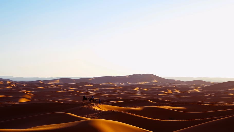 sand dune, nature, soil, outdoors, desert, landscape, sky, sunset HD wallpaper