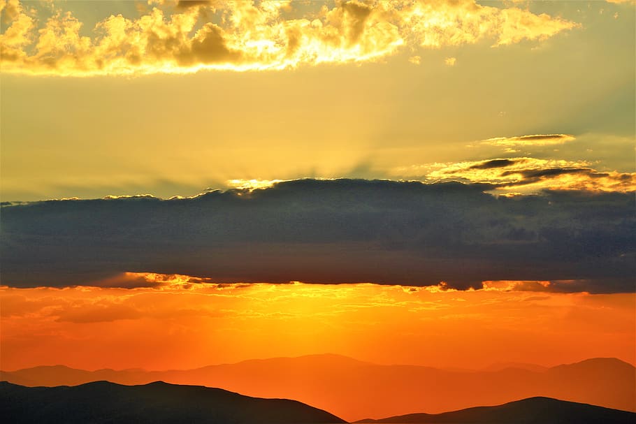 sunset, solar, cloud, in the evening, sky, clouds, nature, atmospheric HD wallpaper