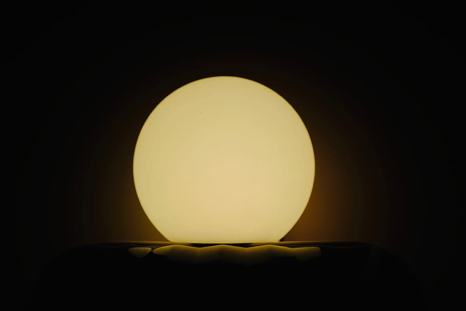 Switched Beige Table Lamp, art, astronomy, bright, dark, dawn HD wallpaper