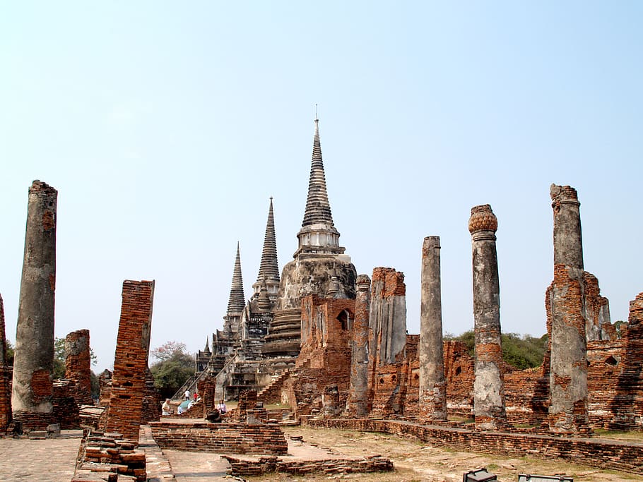 Gray and Brown Temple, ancient, archaeology, architecture, asia HD wallpaper