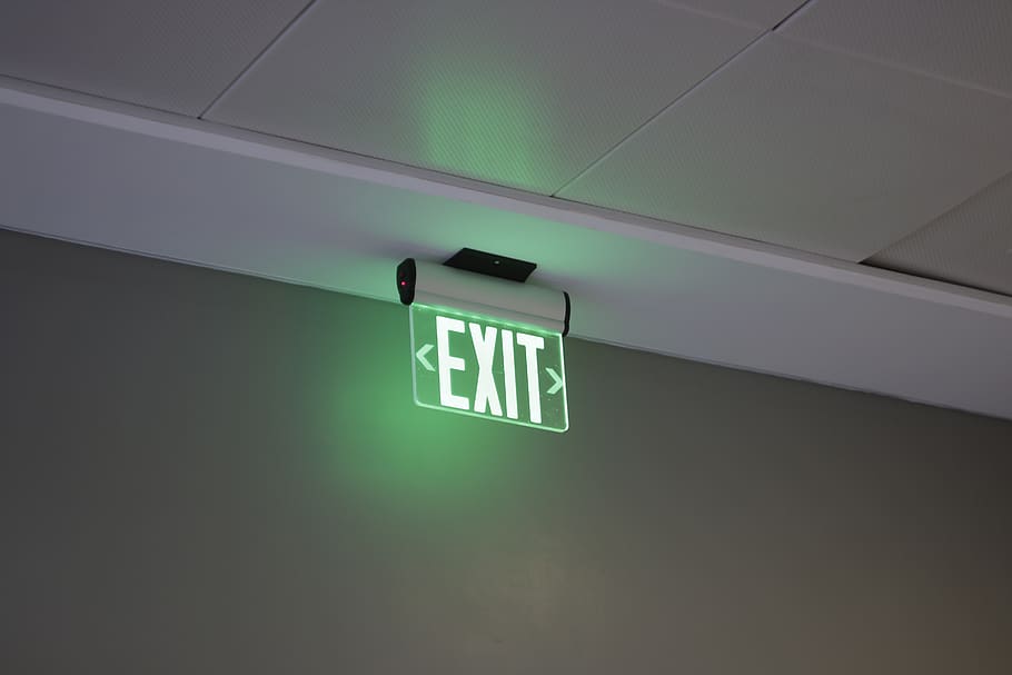 public place, exit sign, signs, communication, text, guidance HD wallpaper