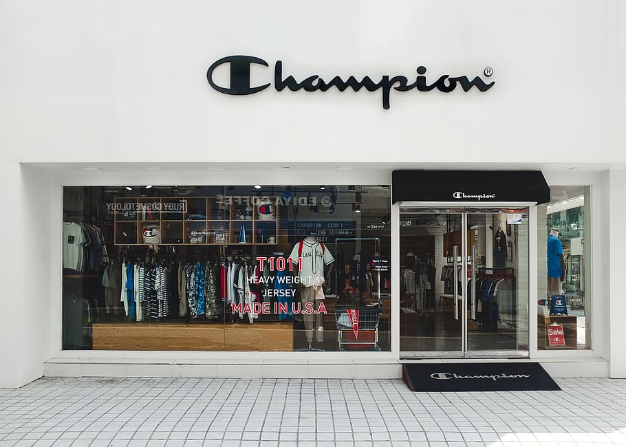 wallpaper: Champion concrete painted store, shop, human, person, apparel | Flare