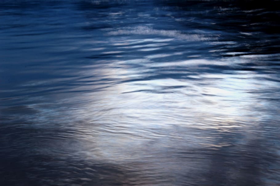 Abstract dark blue reflections in water, black, background, texture, HD wallpaper