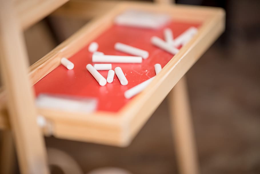 Selective Focus Photography of Chalk, blur, chalks, close-up HD wallpaper