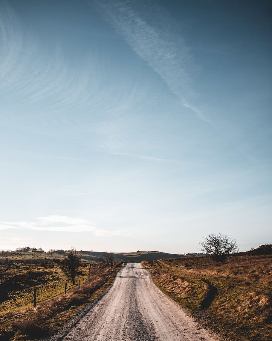 sun, sky, road, nature, landscape, the way forward, direction HD wallpaper