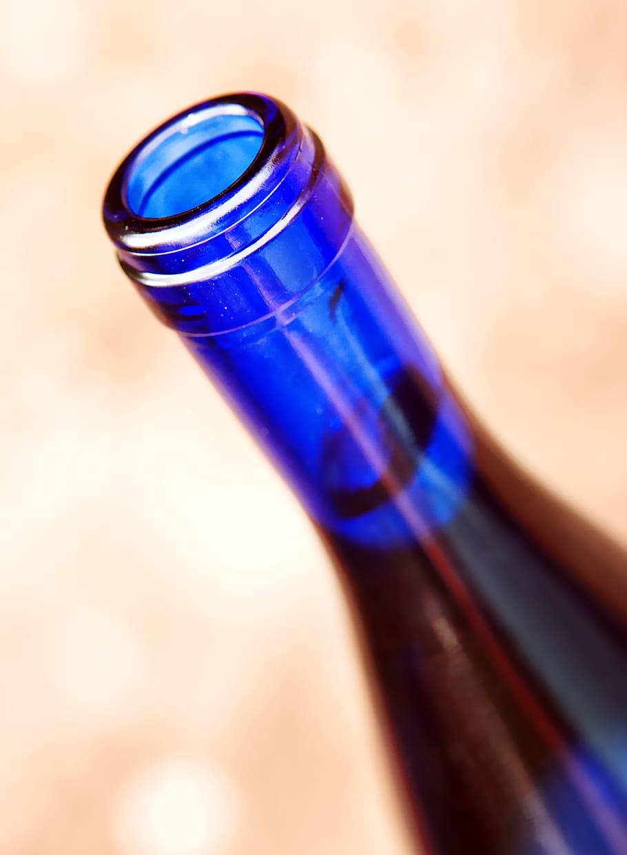 bottle, close-up, blue, studio shot, indoors, no people, selective focus HD wallpaper