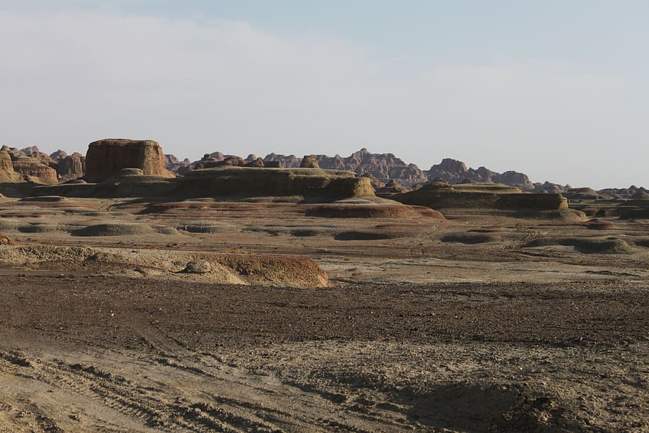 desert, drought, desolate, sky, rock, landscape, nature, tranquil scene HD wallpaper