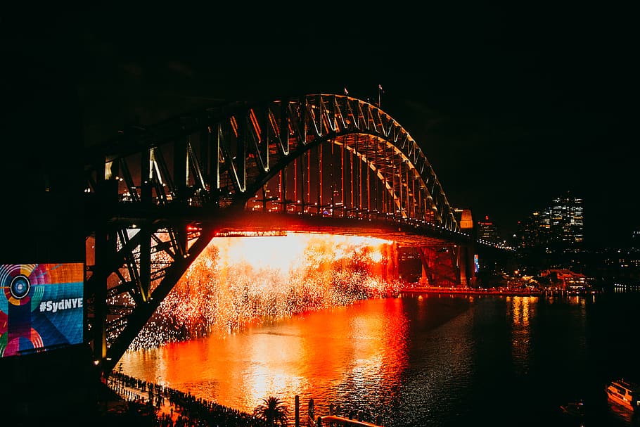 lighted bridge during nighttime, architecture, building, arch bridge HD wallpaper