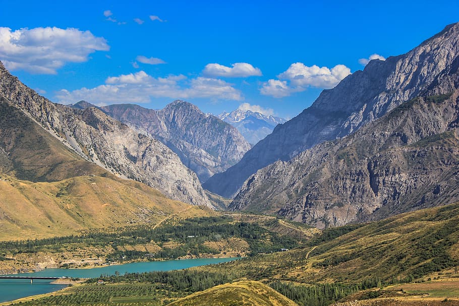 summer, nature, landscape, sun, river, grass, water, vacation HD wallpaper