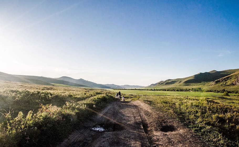 Landscape Photography of Mountain Range, cropland, daylight, environment HD wallpaper