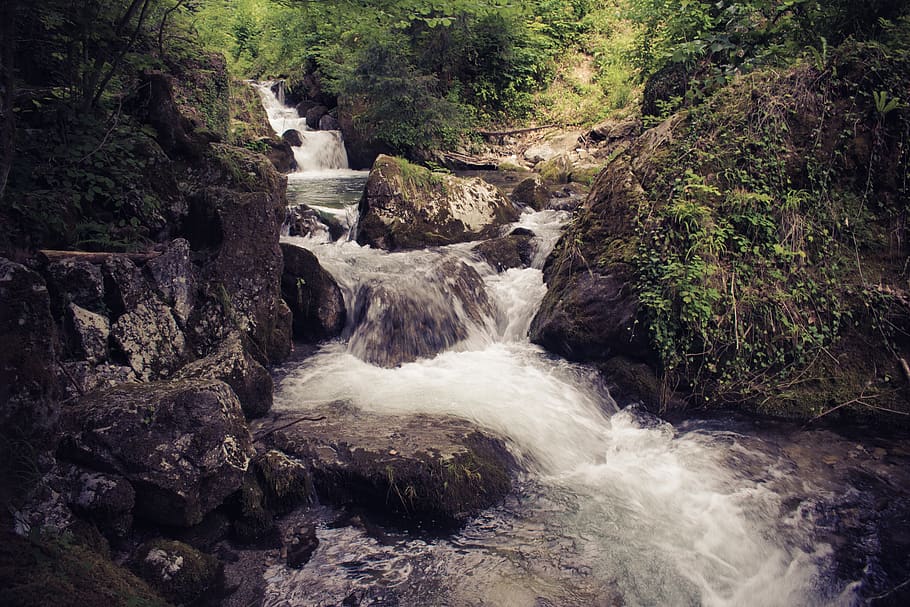 waterfall, landscape, river, nature, stream, outdoors, scenic, HD wallpaper