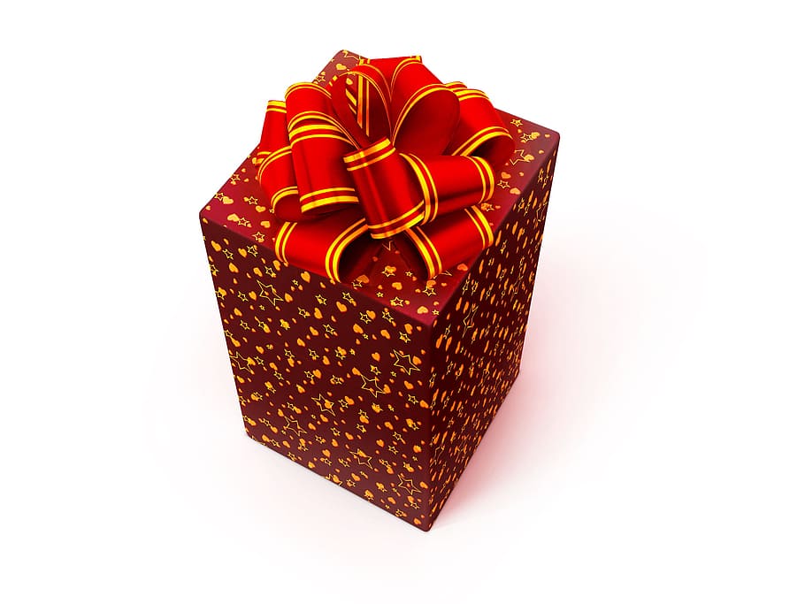present, wrapping, isolated, decoration, bowing, anniversary HD wallpaper