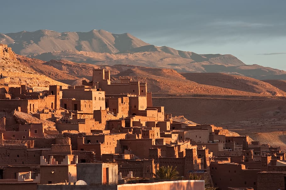 morocco, africa, village, mountains, house, pise, red, brown, HD wallpaper