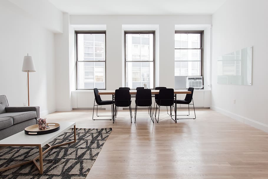 interior, table, chairs, lamp, sofa, couch, carpet, window HD wallpaper