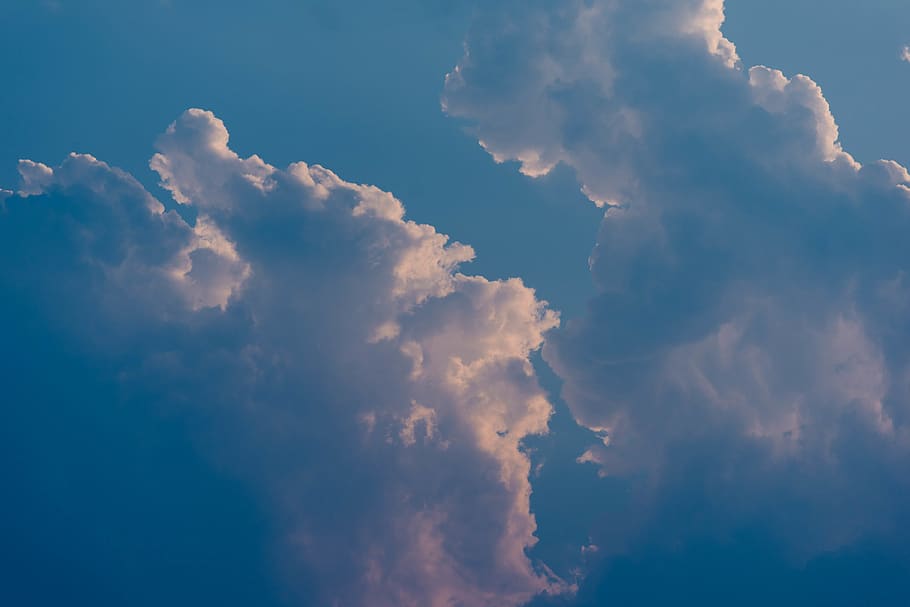 nimbus clouds, sky, nature, outdoors, weather, cumulus, blue, HD wallpaper