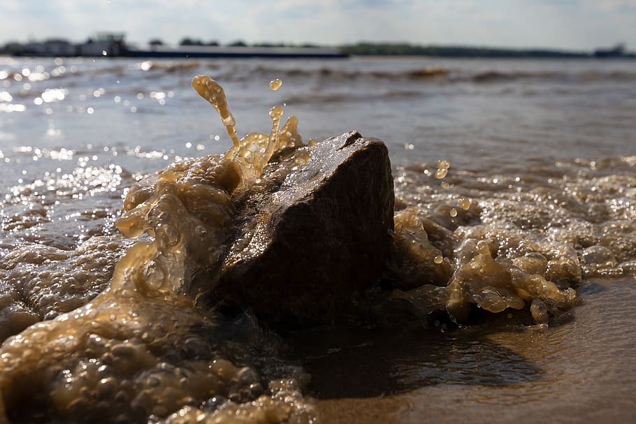 water, stone, beach, summer, nature, sun, sunny, inject, beauty HD wallpaper