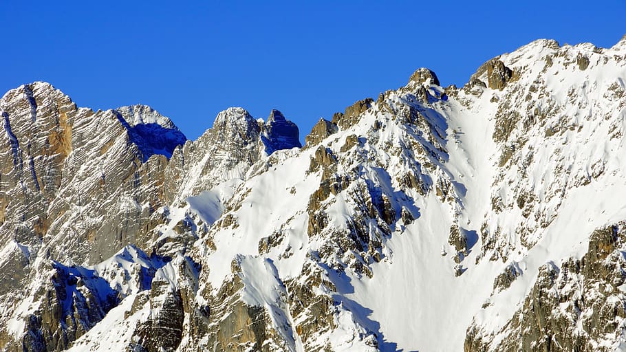 snowy mountains, mountain range, nature, outdoors, peak, ice HD wallpaper