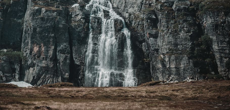 norway, land, scenics - nature, waterfall, tree, beauty in nature HD wallpaper