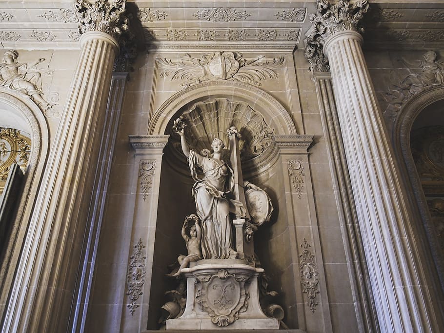france, versailles, palace of versailles, marble, statues, human representation, HD wallpaper
