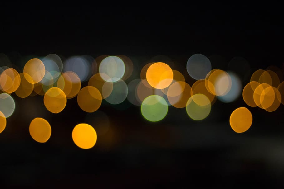 Bokeh Black, various, illuminated, geometric shape, abstract HD wallpaper