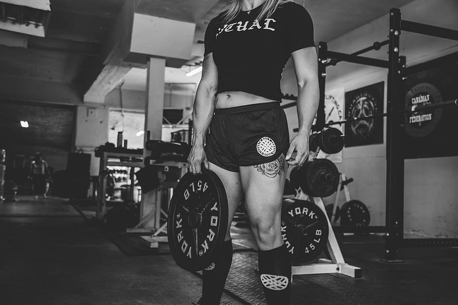 person holding barbell plate, human, people, gym, clock, strength, HD wallpaper