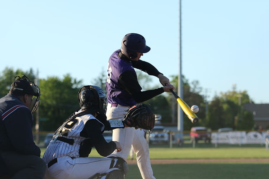 baseball player about to hit ball, sport, group of people, real people HD wallpaper