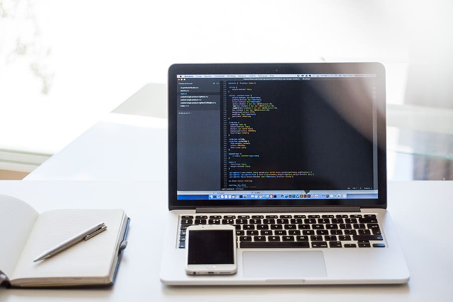 macbook, laptop, computer, technology, office, desk, business HD wallpaper
