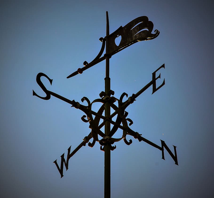 australia, junee, weathercock, wind direction, cast iron, north