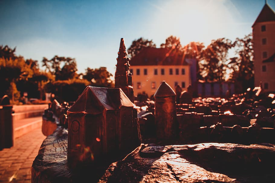 freiberg, castle, joy stone, backlighting, historically, kruger house HD wallpaper