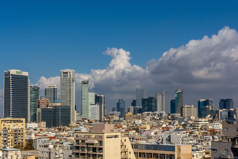 tel aviv, city, urb, urban, israel, summer, building, architecture, HD wallpaper